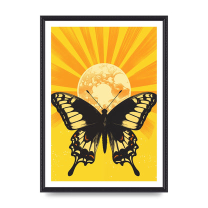 Monochrome Butterfly on Yellow