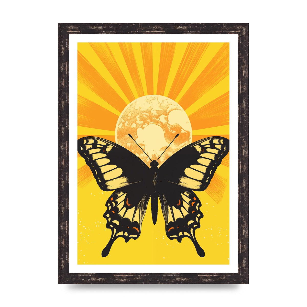 Monochrome Butterfly on Yellow