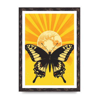 Monochrome Butterfly on Yellow