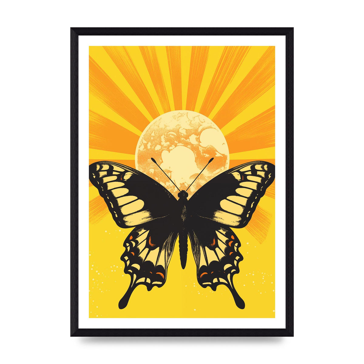 Monochrome Butterfly on Yellow
