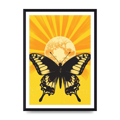 Monochrome Butterfly on Yellow