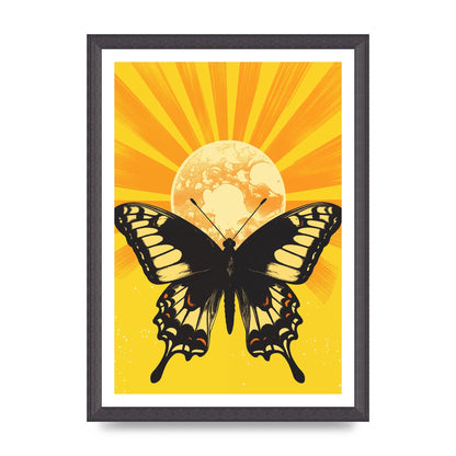 Monochrome Butterfly on Yellow