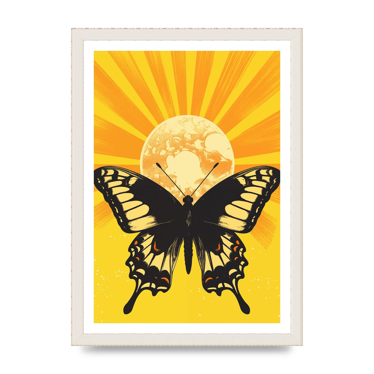 Monochrome Butterfly on Yellow