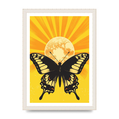 Monochrome Butterfly on Yellow