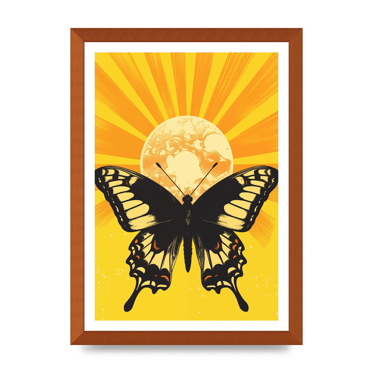 Monochrome Butterfly on Yellow