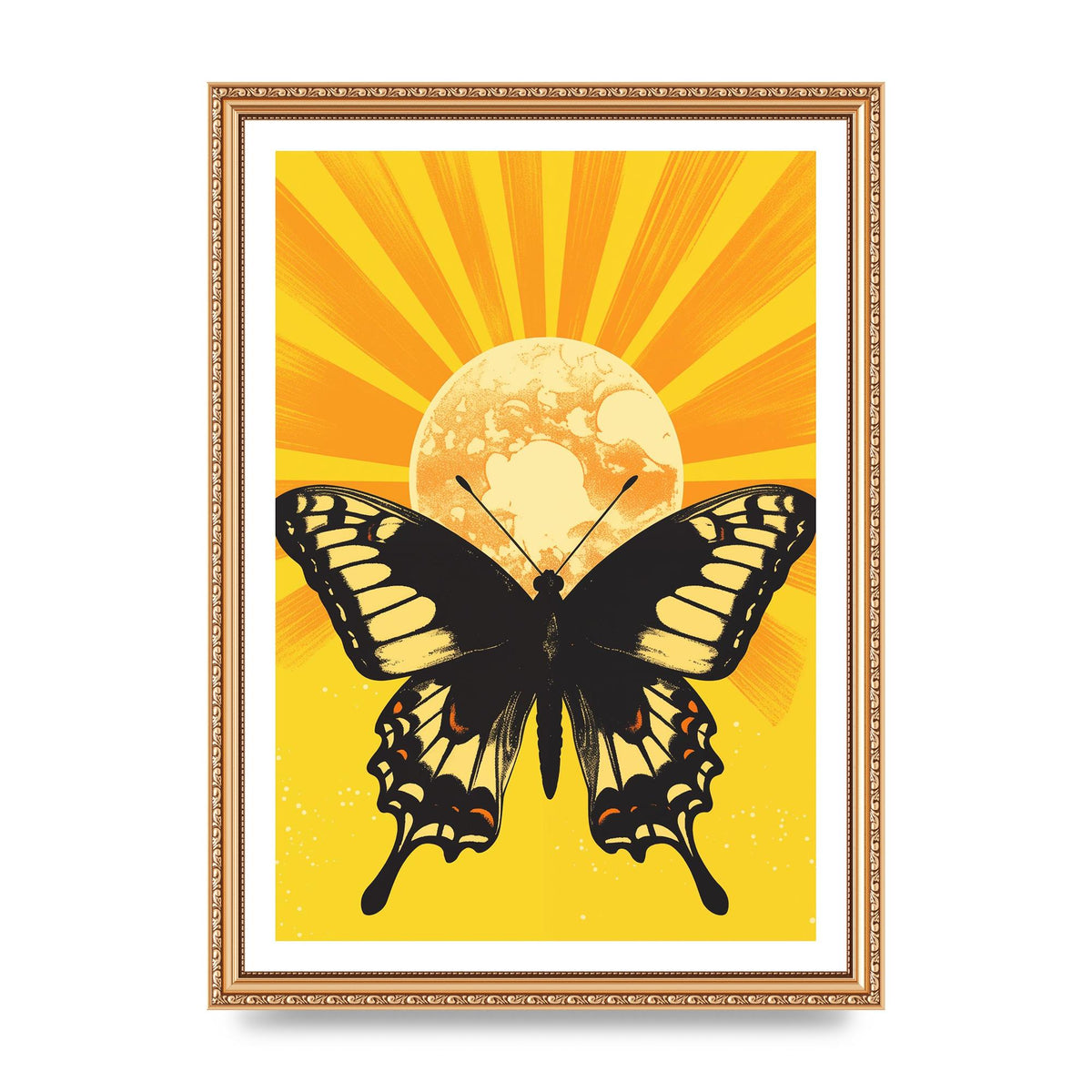 Monochrome Butterfly on Yellow