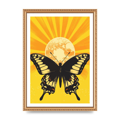 Monochrome Butterfly on Yellow
