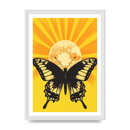 Monochrome Butterfly on Yellow