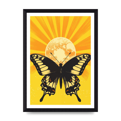 Monochrome Butterfly on Yellow