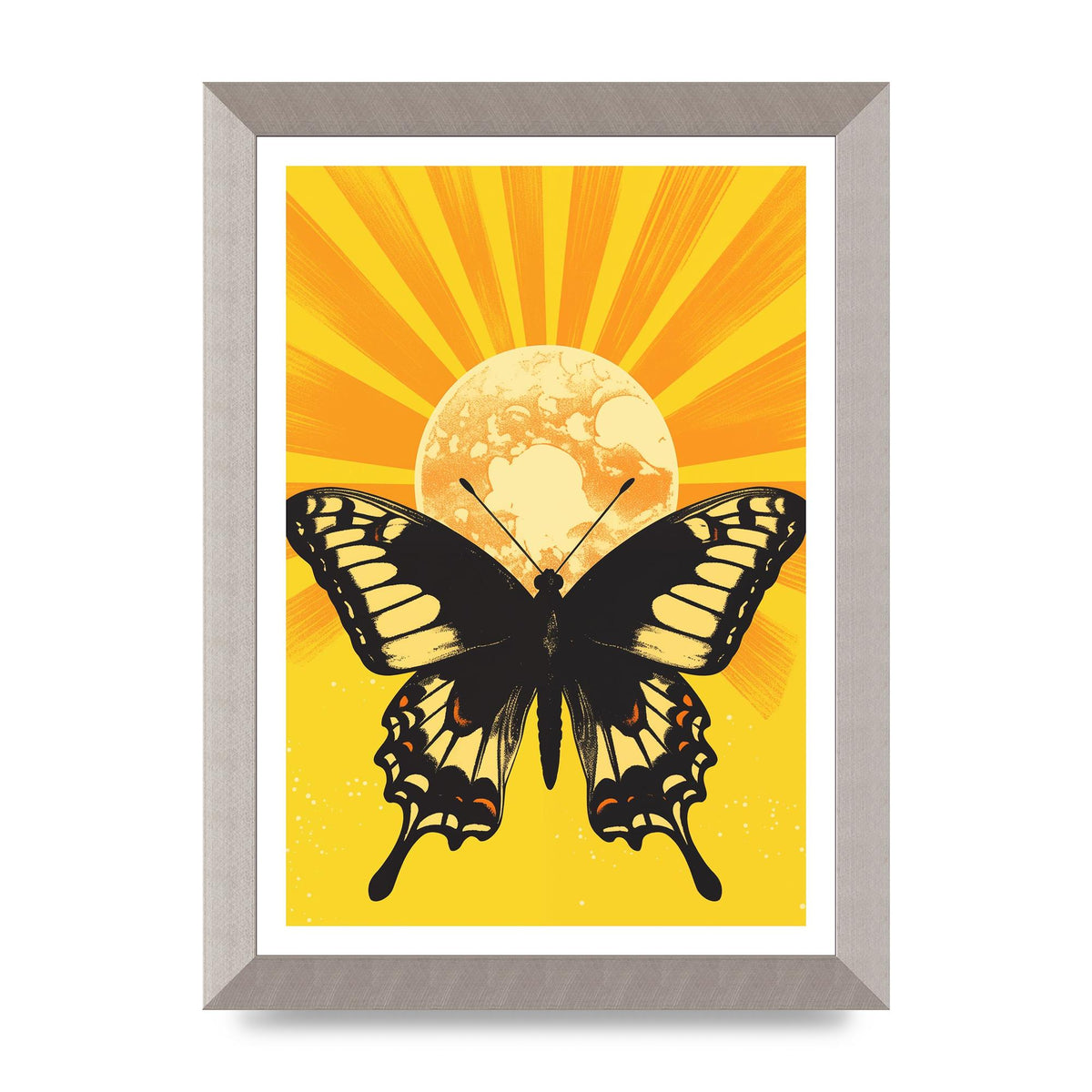 Monochrome Butterfly on Yellow