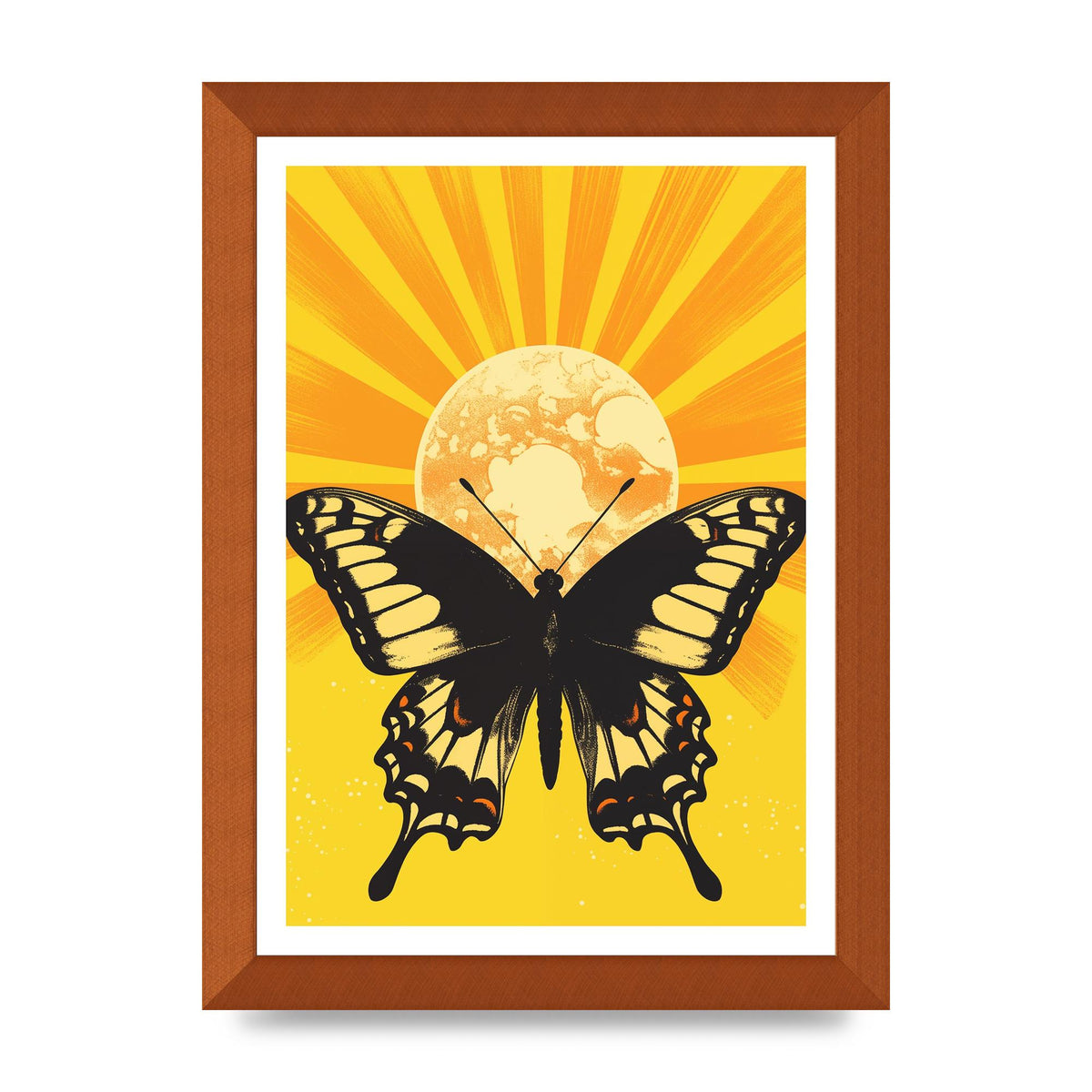 Monochrome Butterfly on Yellow