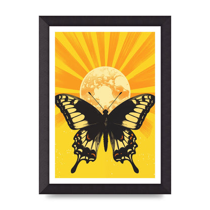 Monochrome Butterfly on Yellow