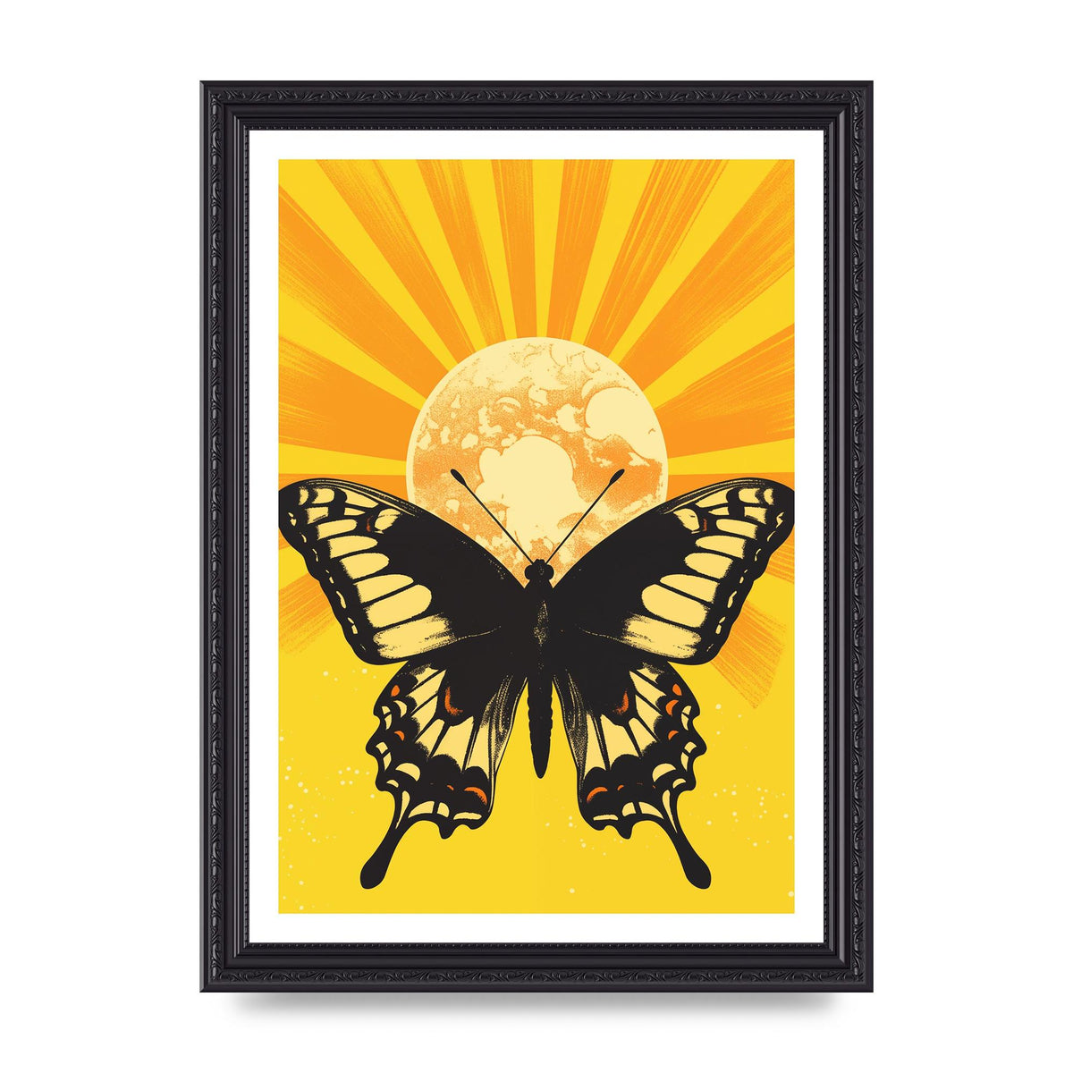 Monochrome Butterfly on Yellow