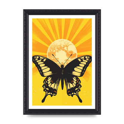 Monochrome Butterfly on Yellow