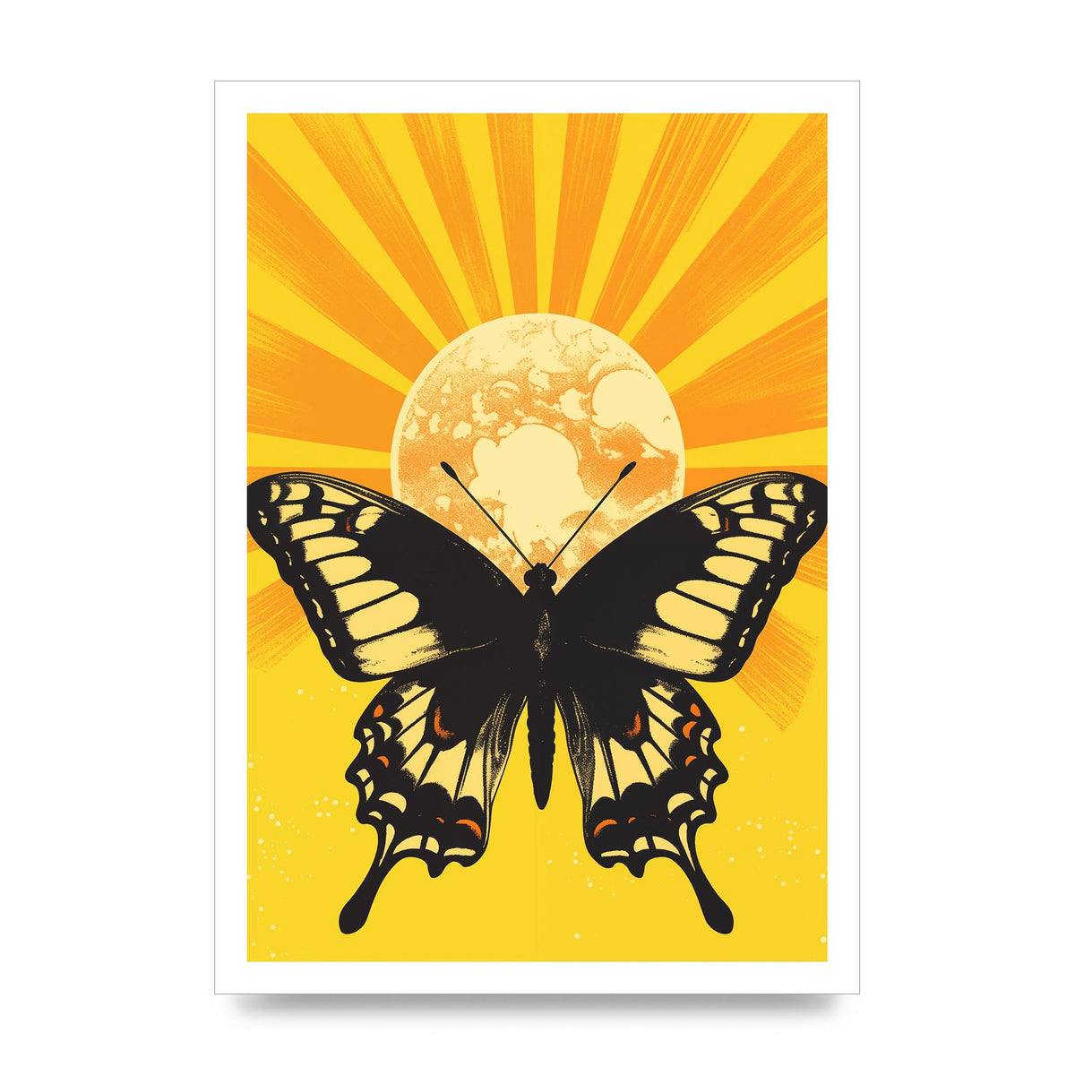 Monochrome Butterfly on Yellow