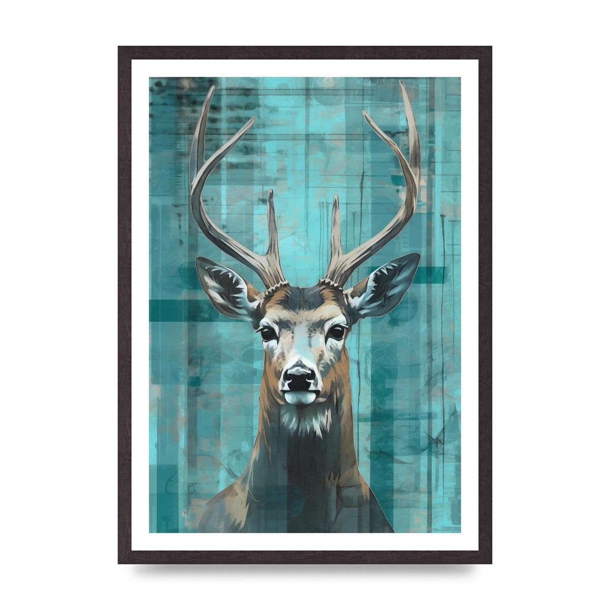 Deers Elegance on Vibrant Teal