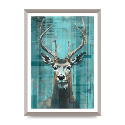 Deers Elegance on Vibrant Teal