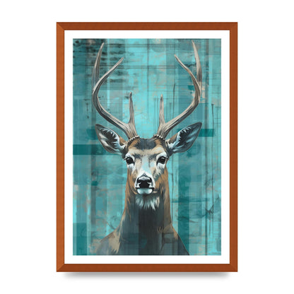 Deers Elegance on Vibrant Teal