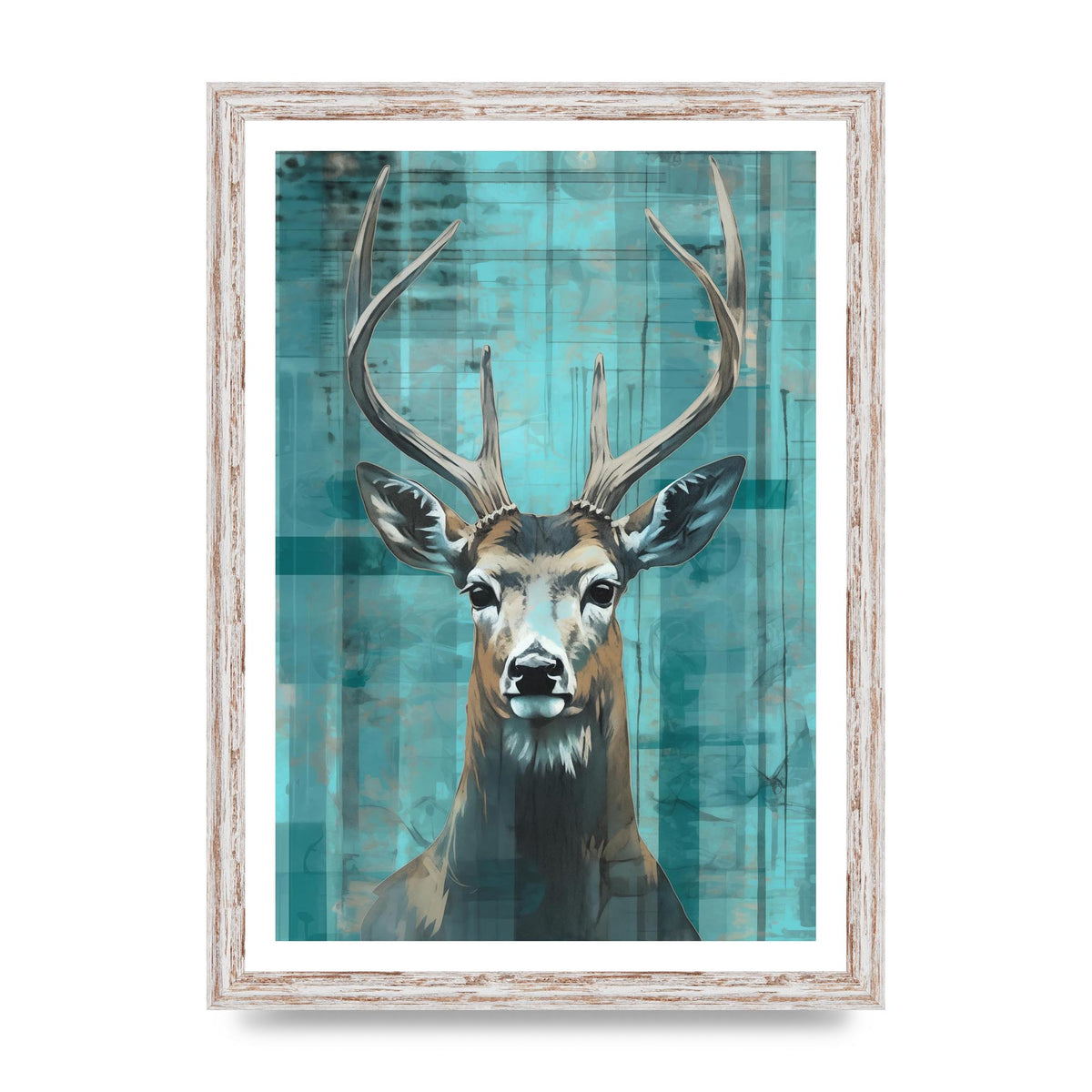 Deers Elegance on Vibrant Teal