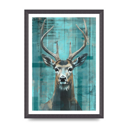 Deers Elegance on Vibrant Teal