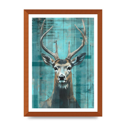 Deers Elegance on Vibrant Teal