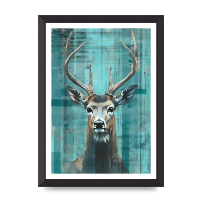 Deers Elegance on Vibrant Teal