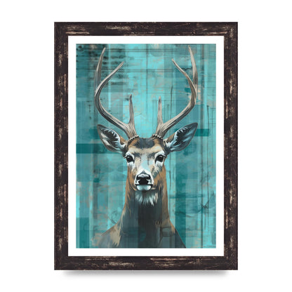 Deers Elegance on Vibrant Teal