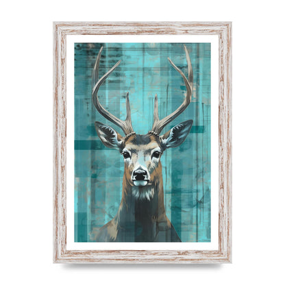 Deers Elegance on Vibrant Teal