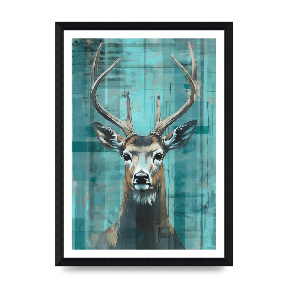 Deers Elegance on Vibrant Teal