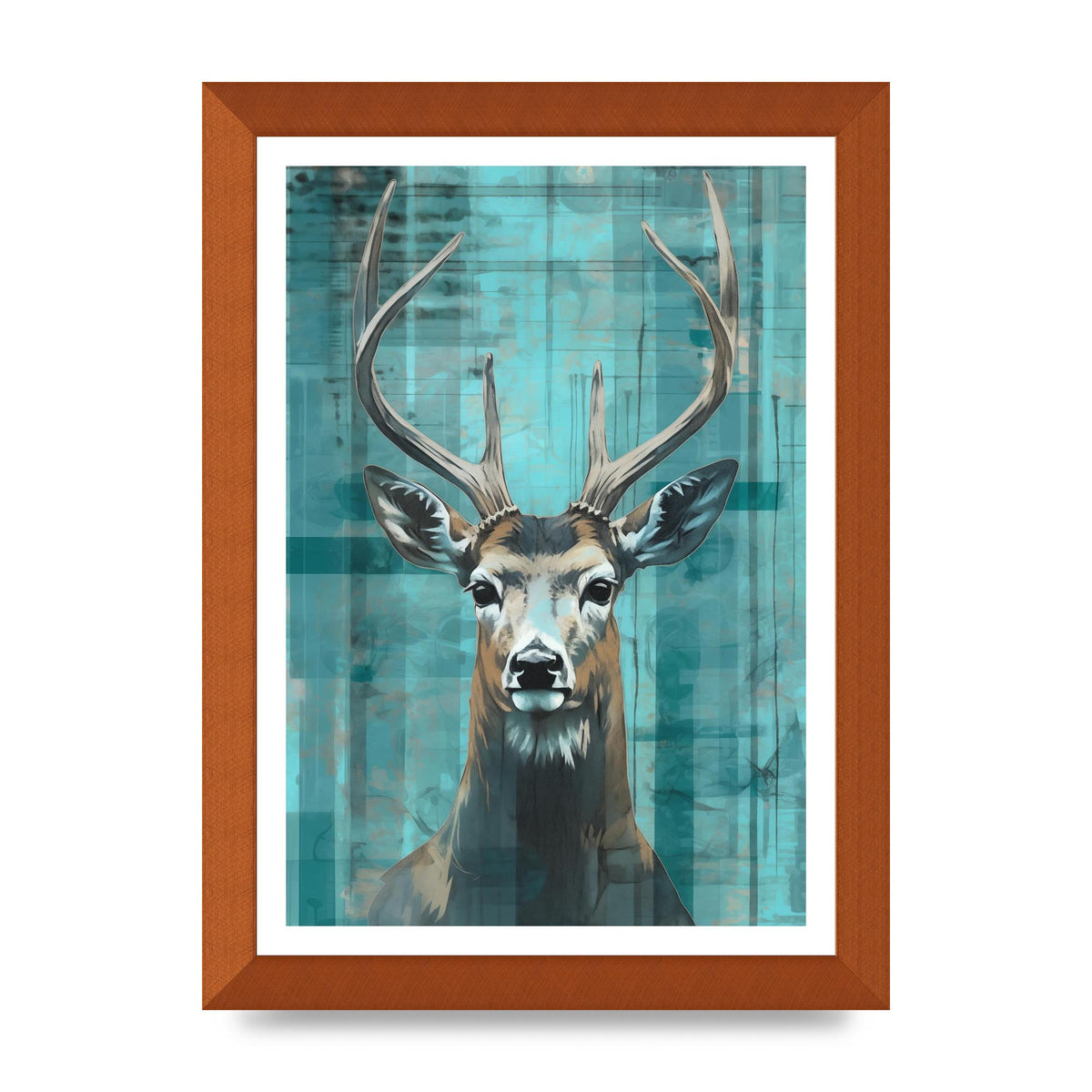 Deers Elegance on Vibrant Teal