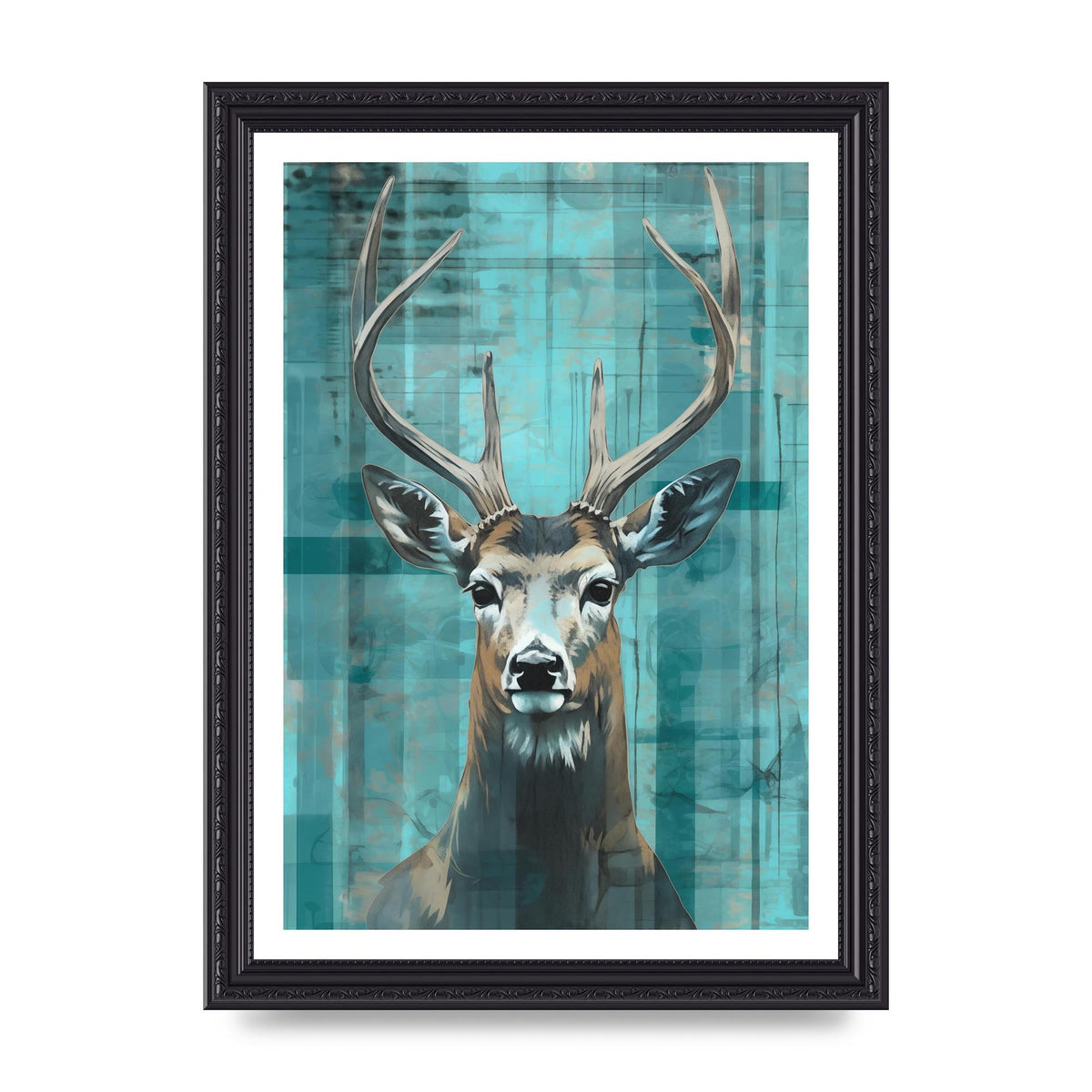 Deers Elegance on Vibrant Teal