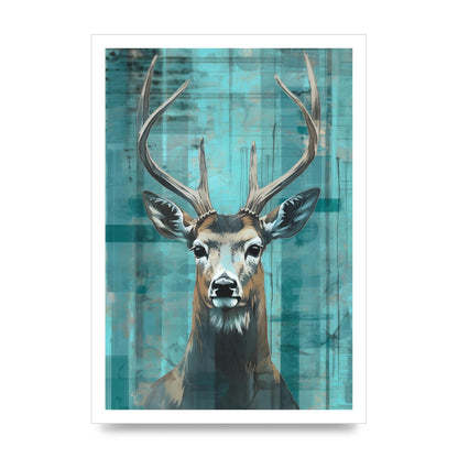 Deers Elegance on Vibrant Teal