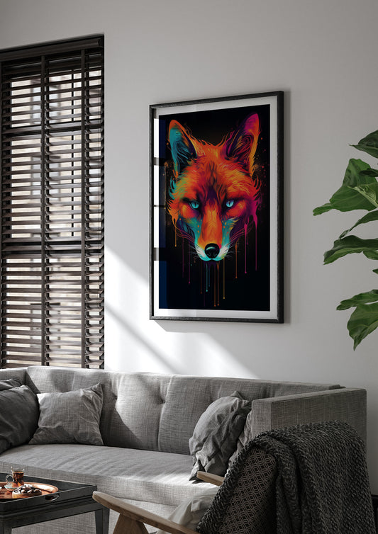 Cunning Fox in Dynamic Neon Reds