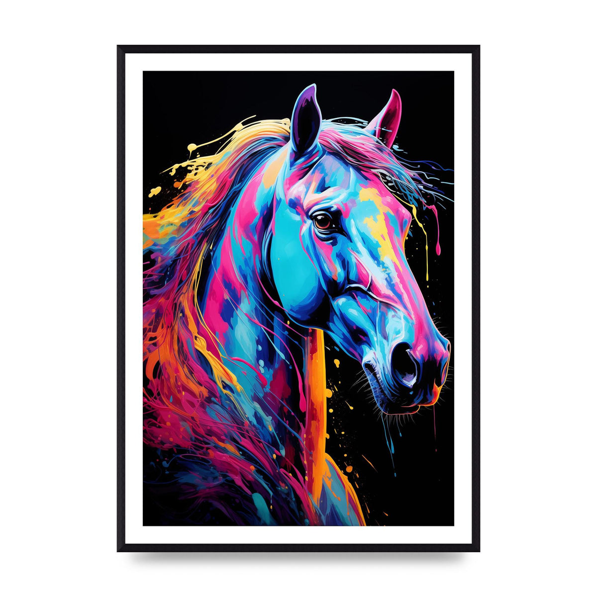 Majestic Horse in Neon Elegance