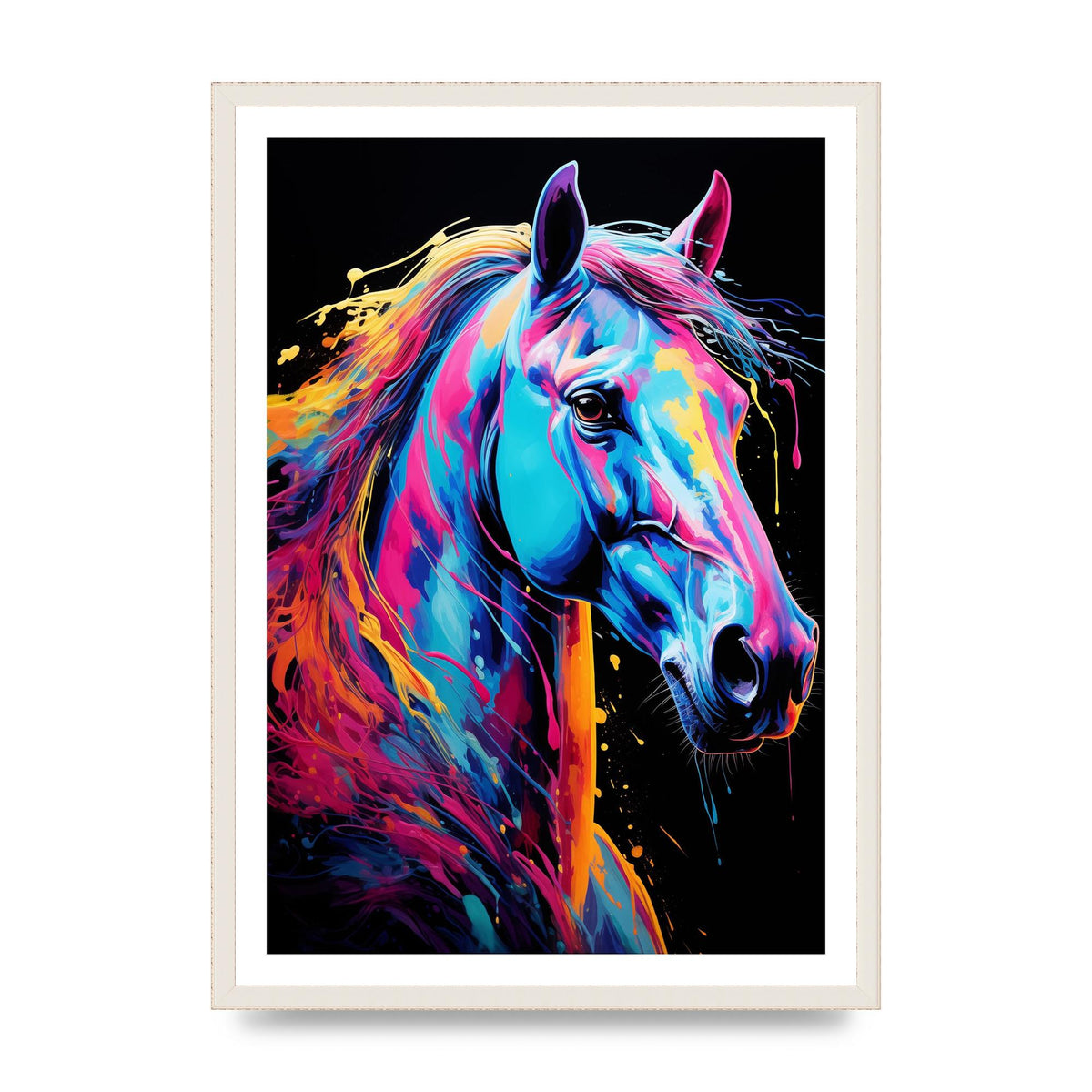 Majestic Horse in Neon Elegance