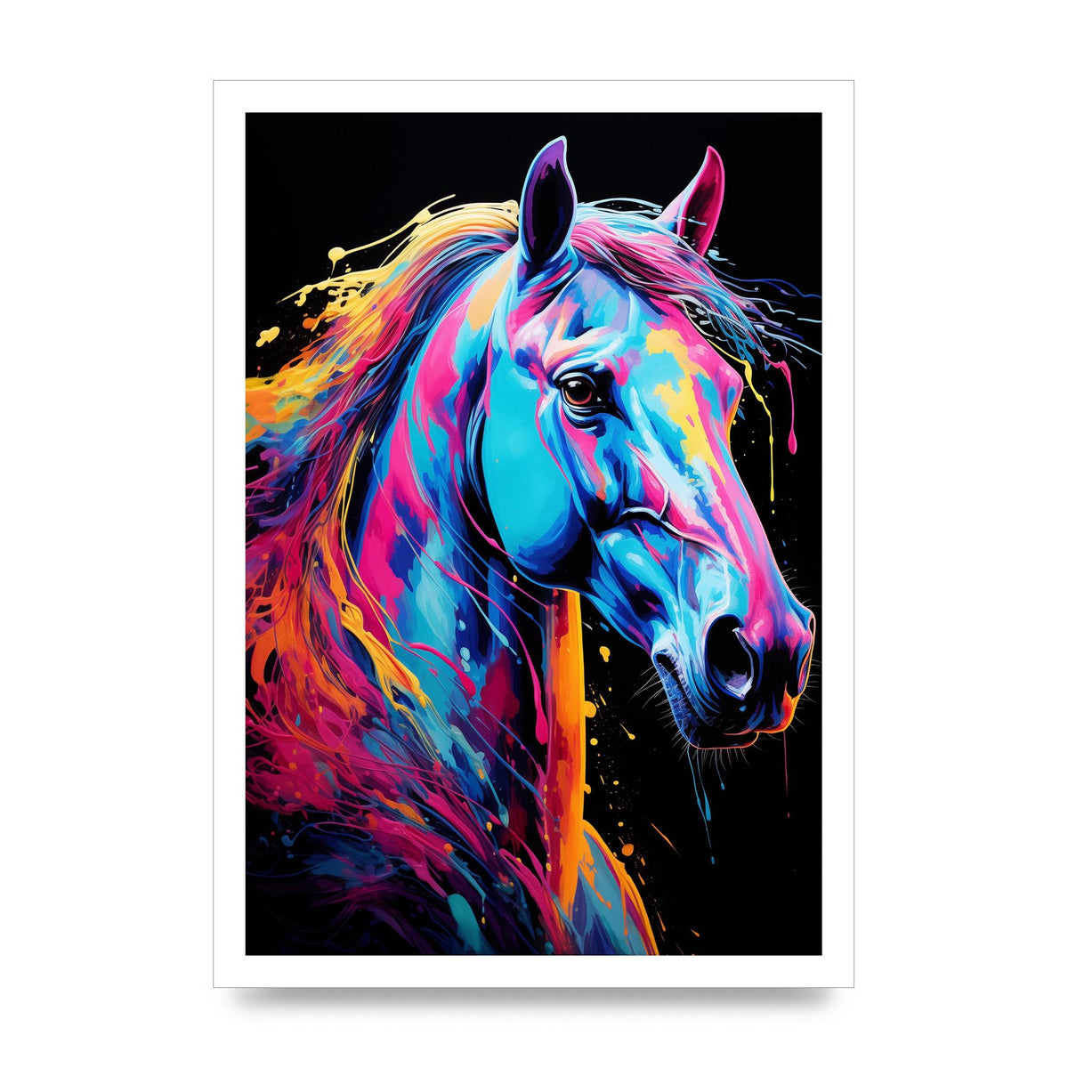 Majestic Horse in Neon Elegance