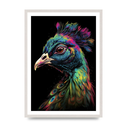 Iridescent Neon Peacock Headshot