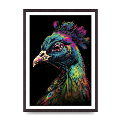 Iridescent Neon Peacock Headshot