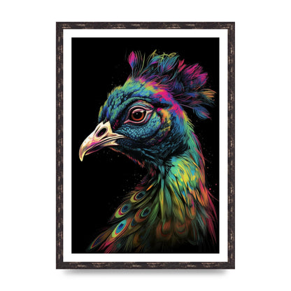 Iridescent Neon Peacock Headshot