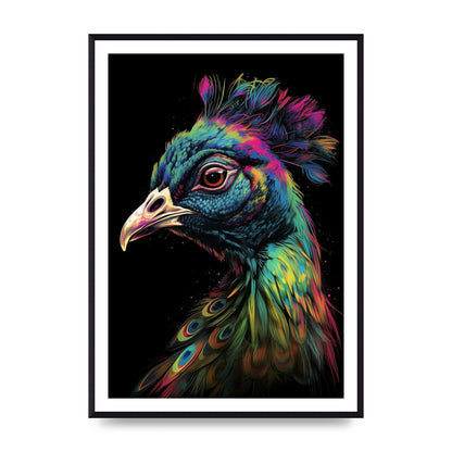 Iridescent Neon Peacock Headshot