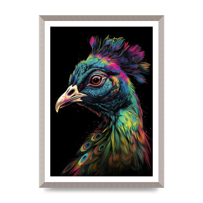Iridescent Neon Peacock Headshot