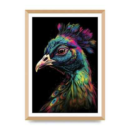 Iridescent Neon Peacock Headshot