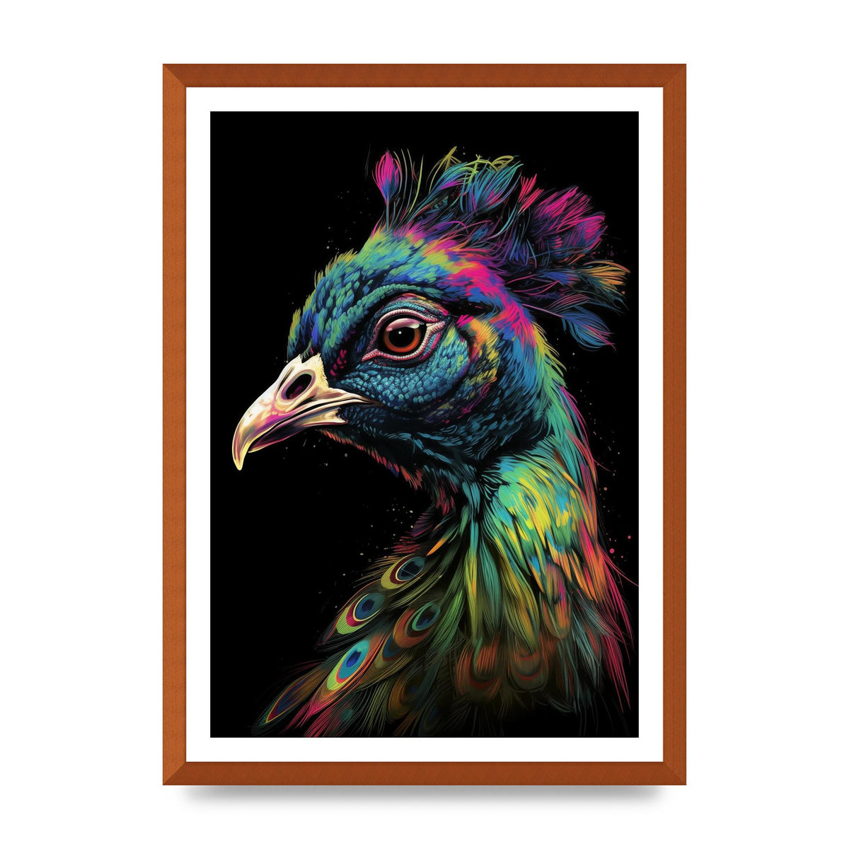 Iridescent Neon Peacock Headshot
