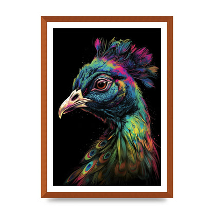 Iridescent Neon Peacock Headshot