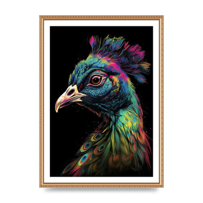 Iridescent Neon Peacock Headshot
