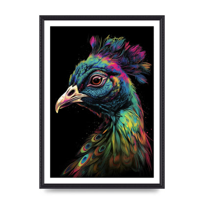 Iridescent Neon Peacock Headshot