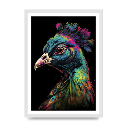 Iridescent Neon Peacock Headshot