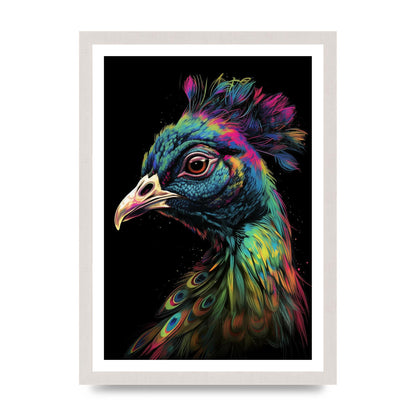 Iridescent Neon Peacock Headshot