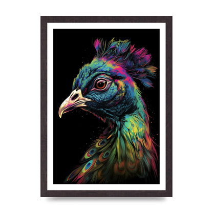 Iridescent Neon Peacock Headshot