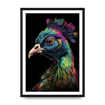 Iridescent Neon Peacock Headshot